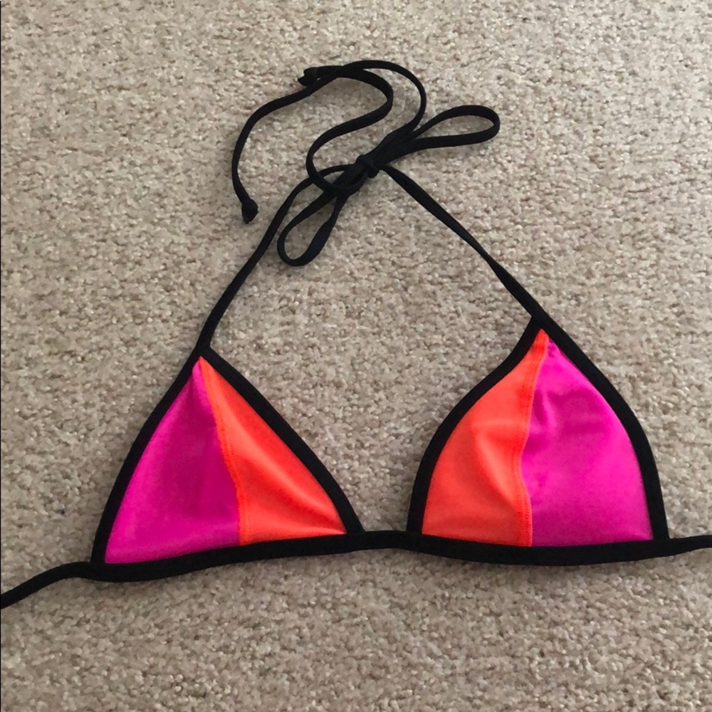 PINK triangle bikini top